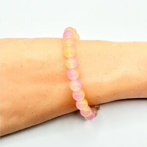 Pink and Orange Beaded Bracelet